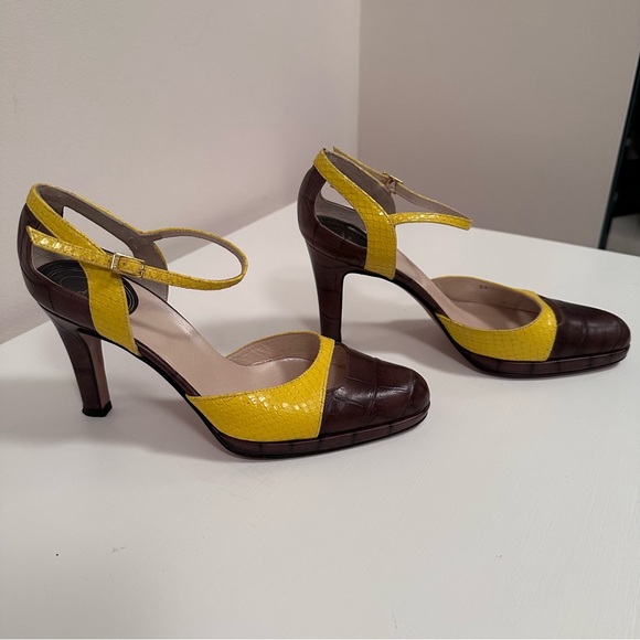 Dior Maryjane High Heels - Brown and Yellow Eu 36.5 - Picture 9 of 16